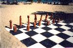 Chessboard on beach